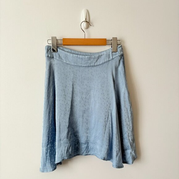 Free People Starstruck Asymmetrical Mini Skirt In Big Sur Blue Metallic Size 2 - Picture 5 of 7